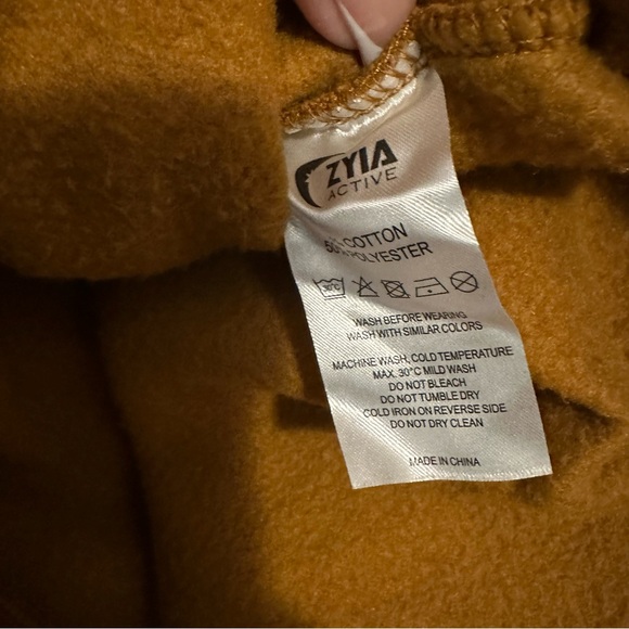 Zyia Active Crop Hoodie Sweatshirt XL Rust Orange Logo Sleeve - Picture 10 of 11